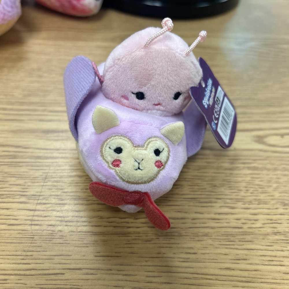 Squishville 2" Squishmallows Vehicle Maribel Butterfly Mauve Alpaca Plane Plush